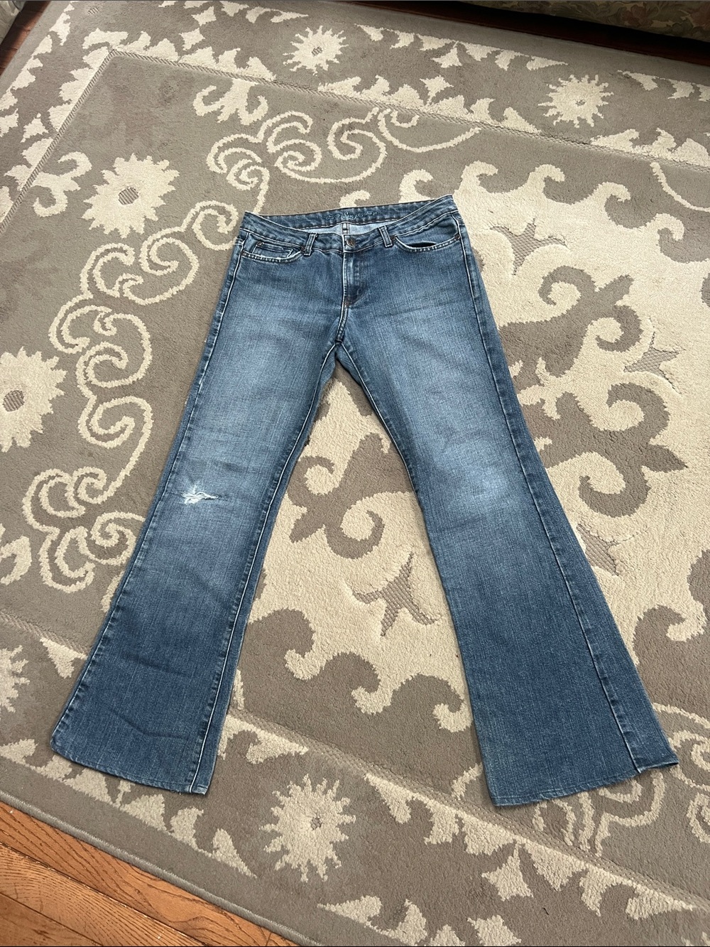 Lux Washed Blue Flare Wide-Leg Jeans - Picture 1 of 9